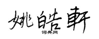 王正良姚皓轩行书个性签名怎么写