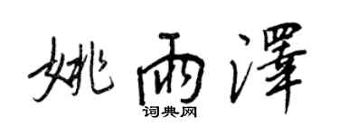 王正良姚雨泽行书个性签名怎么写