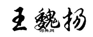胡问遂王魏扬行书个性签名怎么写