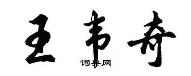 胡问遂王韦奇行书个性签名怎么写