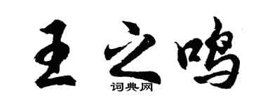 胡问遂王之鸣行书个性签名怎么写