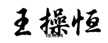 胡问遂王操恒行书个性签名怎么写