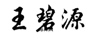 胡问遂王碧源行书个性签名怎么写