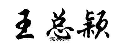 胡问遂王总颖行书个性签名怎么写