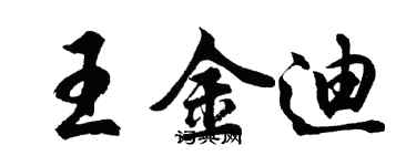胡问遂王金迪行书个性签名怎么写