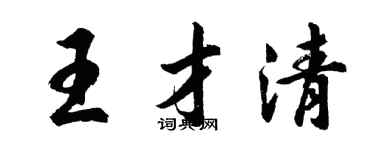 胡问遂王才清行书个性签名怎么写