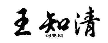胡问遂王知清行书个性签名怎么写