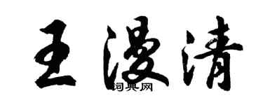 胡问遂王漫清行书个性签名怎么写