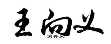 胡问遂王向义行书个性签名怎么写