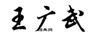 胡问遂王广武行书个性签名怎么写