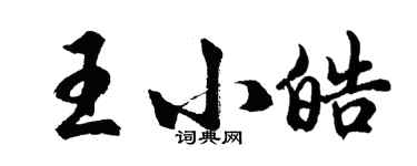 胡问遂王小皓行书个性签名怎么写
