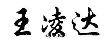 胡问遂王凌达行书个性签名怎么写