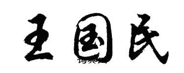 胡问遂王国民行书个性签名怎么写