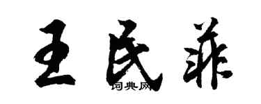胡问遂王民菲行书个性签名怎么写