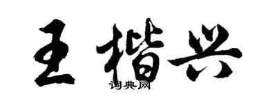 胡问遂王楷兴行书个性签名怎么写