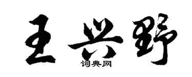 胡问遂王兴野行书个性签名怎么写