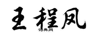 胡问遂王程凤行书个性签名怎么写