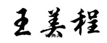 胡问遂王美程行书个性签名怎么写