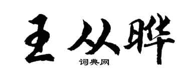 胡问遂王从晔行书个性签名怎么写