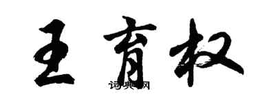 胡问遂王育权行书个性签名怎么写