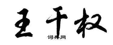 胡问遂王干权行书个性签名怎么写