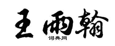 胡问遂王雨翰行书个性签名怎么写
