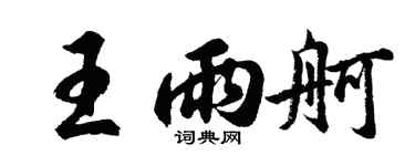 胡问遂王雨舸行书个性签名怎么写
