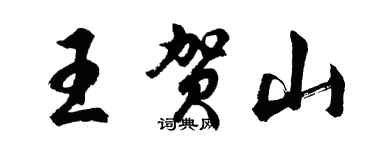 胡问遂王贺山行书个性签名怎么写