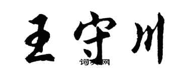 胡问遂王守川行书个性签名怎么写