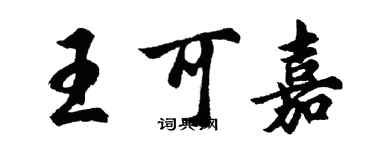 胡问遂王可嘉行书个性签名怎么写