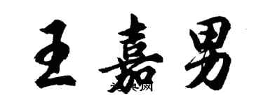 胡问遂王嘉男行书个性签名怎么写