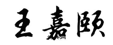 胡问遂王嘉颐行书个性签名怎么写