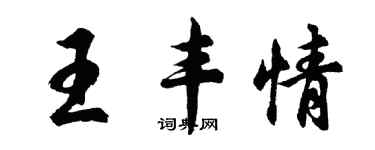 胡问遂王丰情行书个性签名怎么写