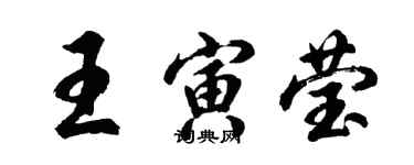 胡问遂王寅莹行书个性签名怎么写