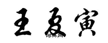 胡问遂王夏寅行书个性签名怎么写