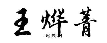 胡问遂王烨菁行书个性签名怎么写