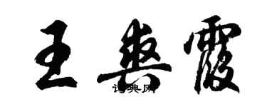 胡问遂王爽霞行书个性签名怎么写