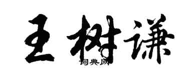 胡问遂王树谦行书个性签名怎么写