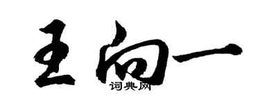 胡问遂王向一行书个性签名怎么写