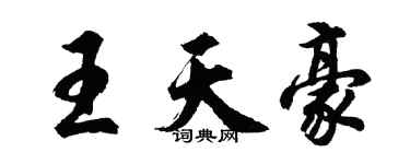 胡问遂王天豪行书个性签名怎么写
