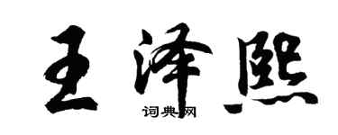 胡问遂王泽熙行书个性签名怎么写