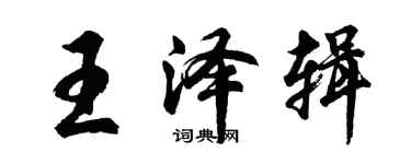 胡问遂王泽辑行书个性签名怎么写