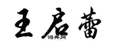 胡问遂王启蕾行书个性签名怎么写