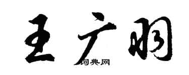 胡问遂王广羽行书个性签名怎么写