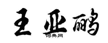 胡问遂王亚鹂行书个性签名怎么写