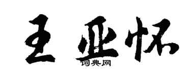 胡问遂王亚怀行书个性签名怎么写