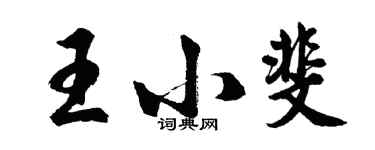 胡问遂王小斐行书个性签名怎么写