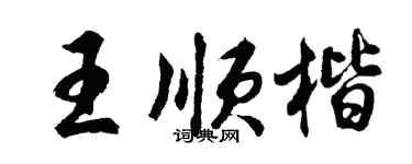 胡问遂王顺楷行书个性签名怎么写