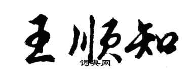胡问遂王顺知行书个性签名怎么写