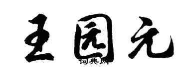 胡问遂王园元行书个性签名怎么写